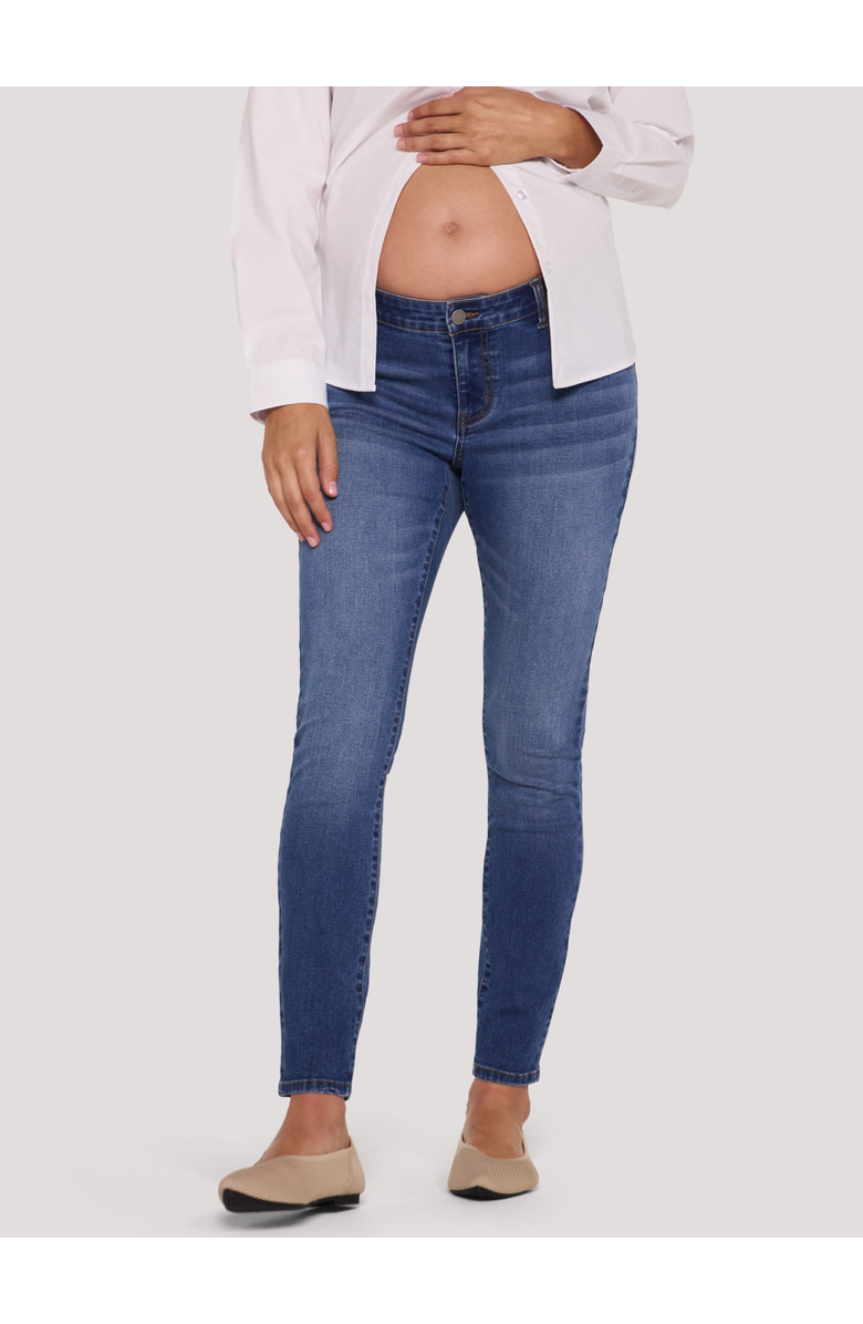 MOTHERHOOD MATERNITY Under the Belly Ankle Skinny Jeans, Main, color, Medium Wash