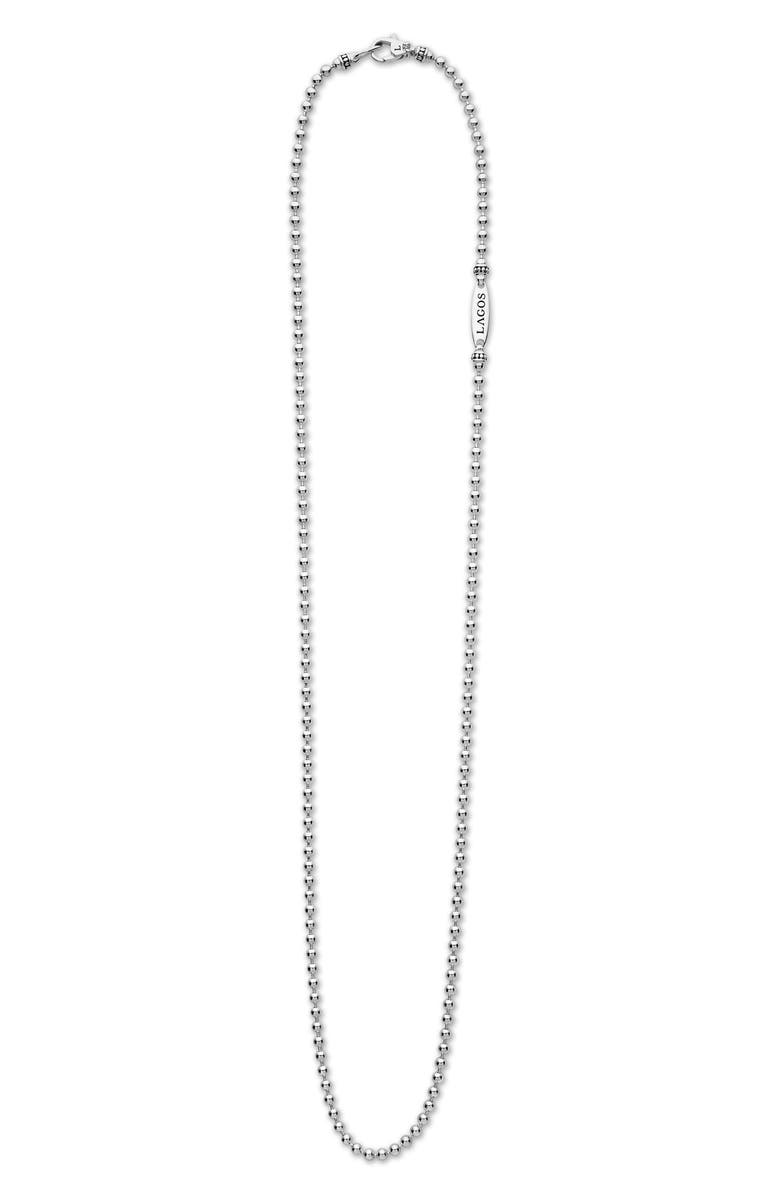 LAGOS Men's Signature Caviar Ball Chain Necklace, Alternate, color, Silver