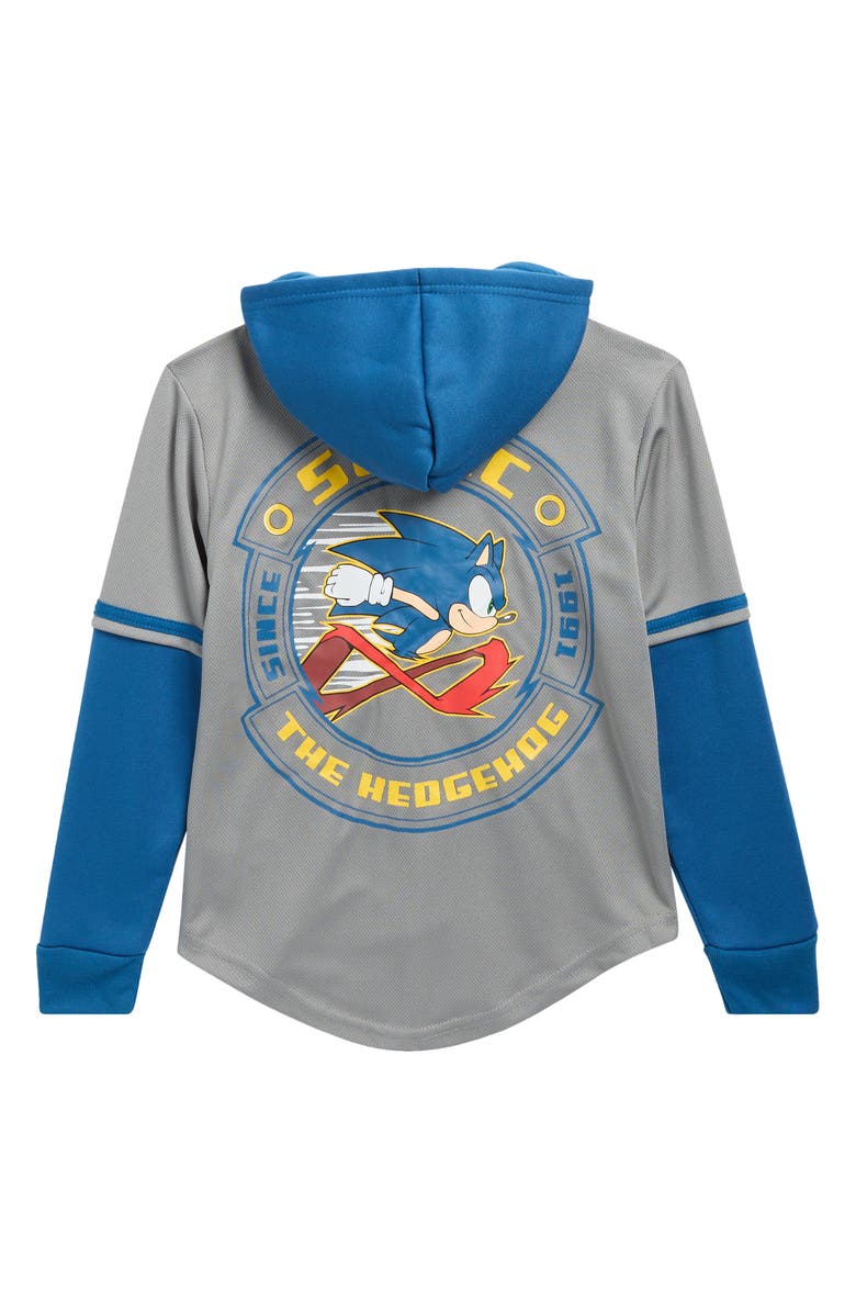 Freeze Kids' Sonic Twofer Hoodie, Alternate, color, Grey/ Vintage Navy