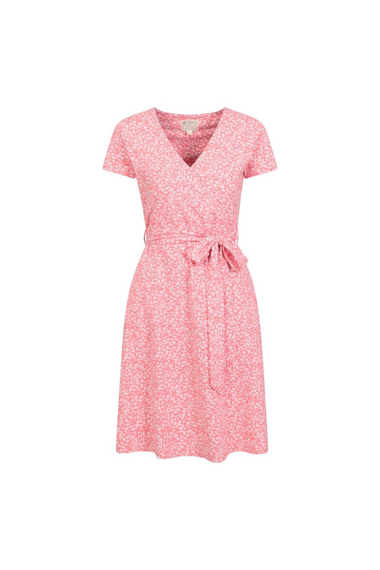 Santorini Patterned Jersey Uv Protection Dress, Main, color, Coral