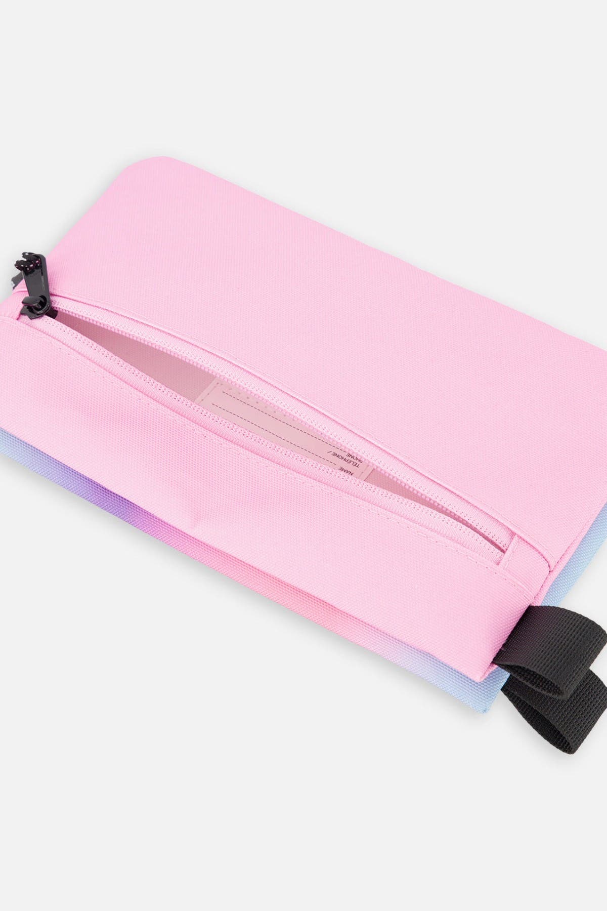 Deux par Deux Gradient Double-Compartment Pencil Case, Alternate, color, Blue And Mauve Gradient
