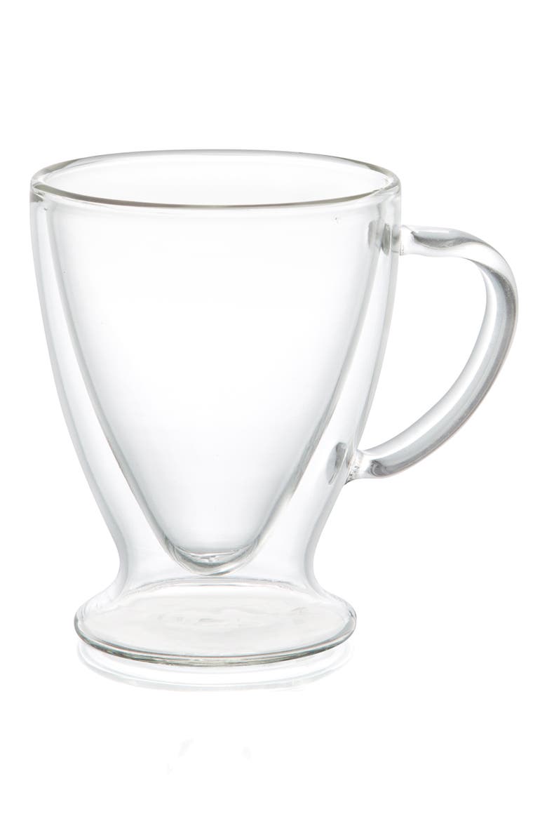 Declan Irish Double Wall Coffee Glass - Set of 2, Main, color, CLEAR