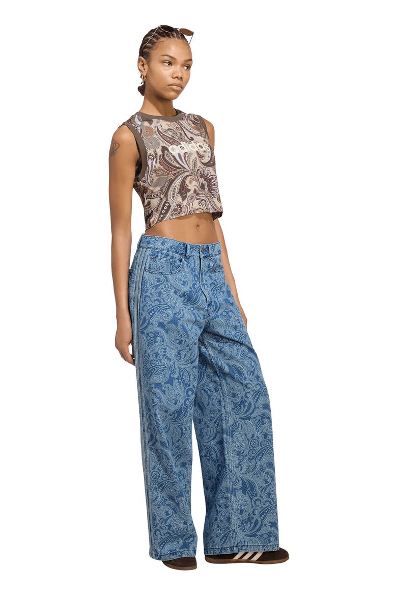 Paisley Print Straight Leg Jeans, Alternate, color, MEDIUM VINTAGE/ LIGHT DENIM