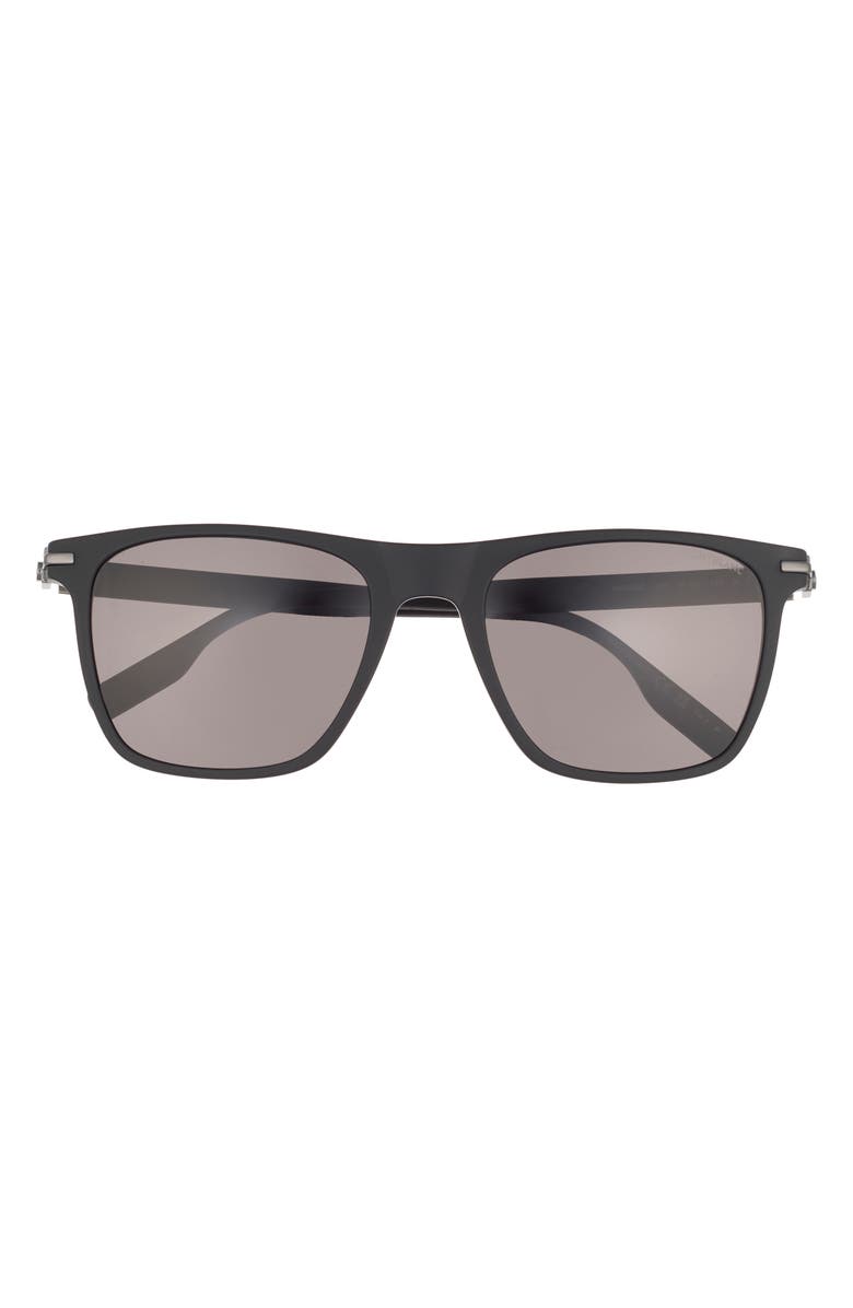 Montblanc 55mm Square Sunglasses, Main, color, Black Black Grey