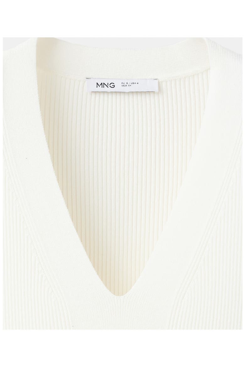 Rib Knit V-Neck Midi Dress, Alternate, color, WHITE