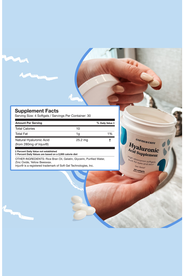 Hyaluronic Acid Supplement for Eyes and Skin, Alternate, color, White