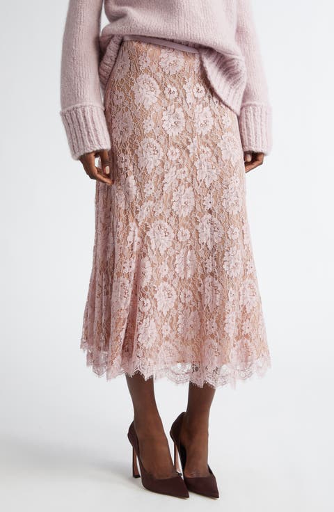 Dance Crushed Floral Lace Skirt