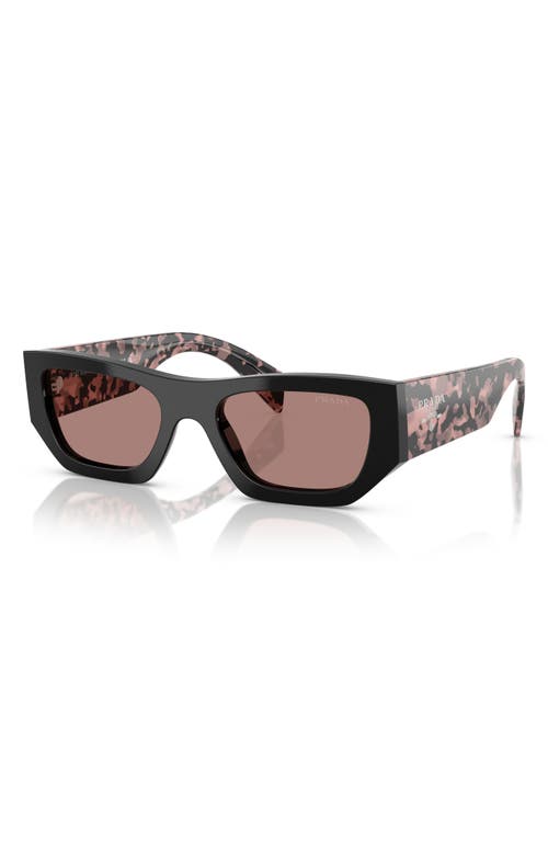 Prada 53mm Pillow Sunglasses In Black Brown