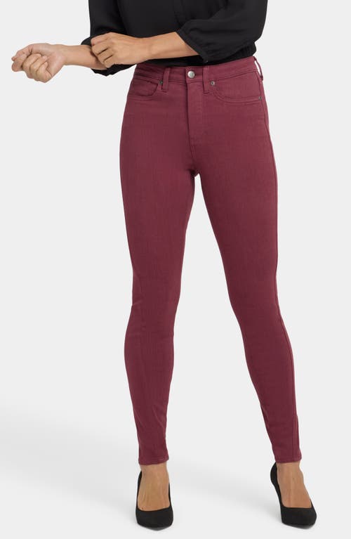 Nydj Ami Twist Seam High Waist Skinny Jeans In Burgundy