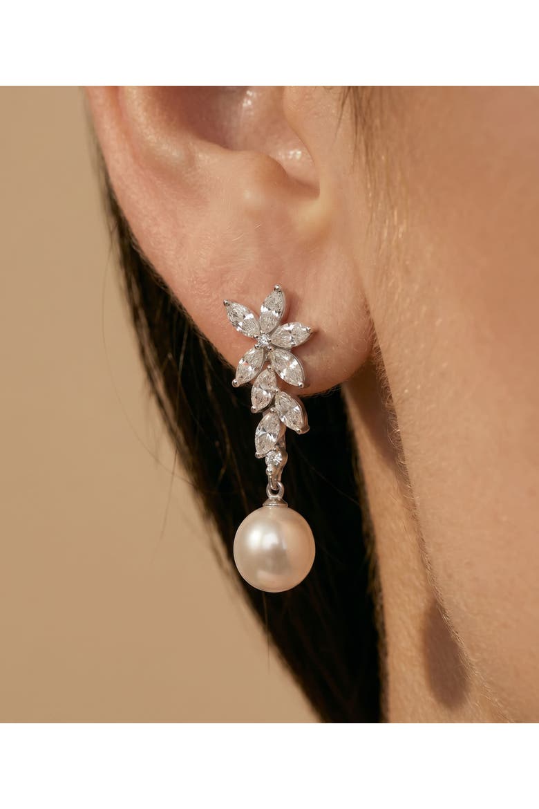 White Freshwater Pearl Legacy Earrings, Alternate, color, Sterling Silver