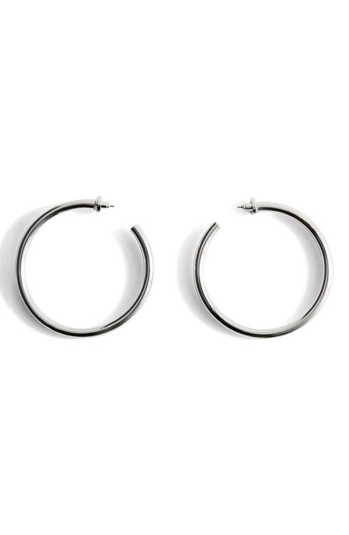 Mango X Kaia Gerber Thick Hoop Earrings In Metallic