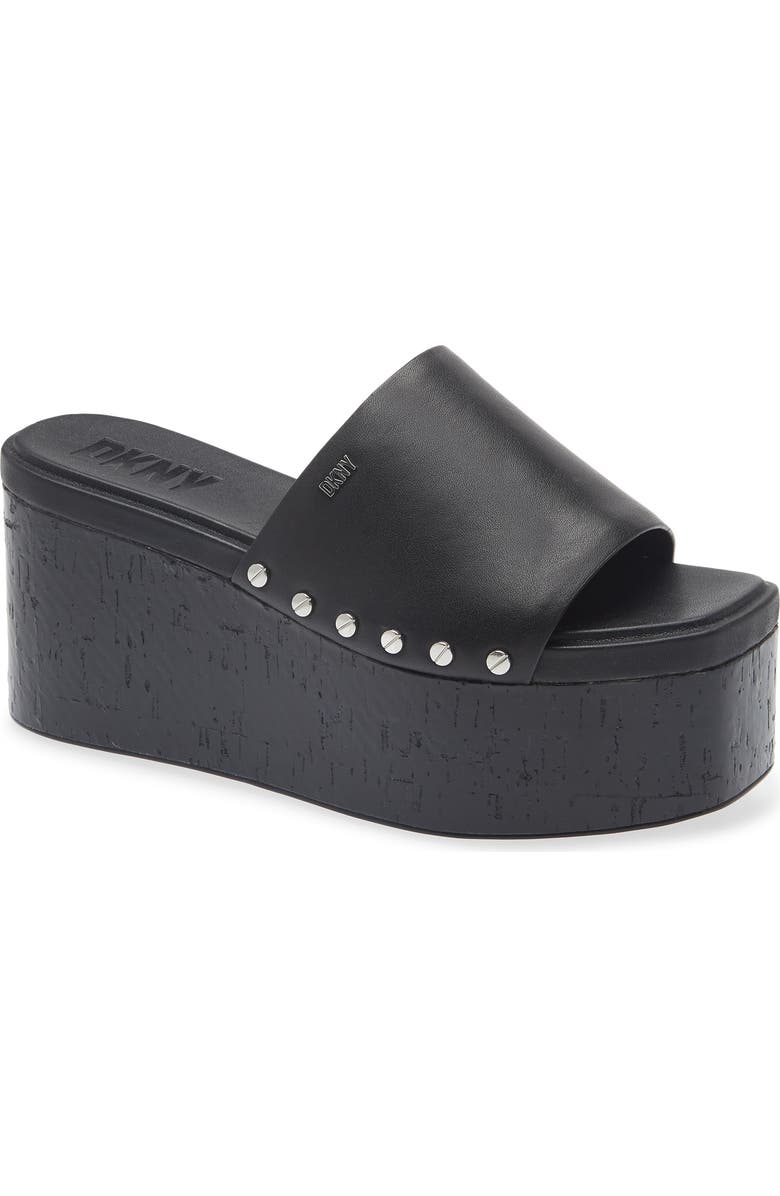 DKNY Alvy Platform Slide Sandal, Main, color, Black