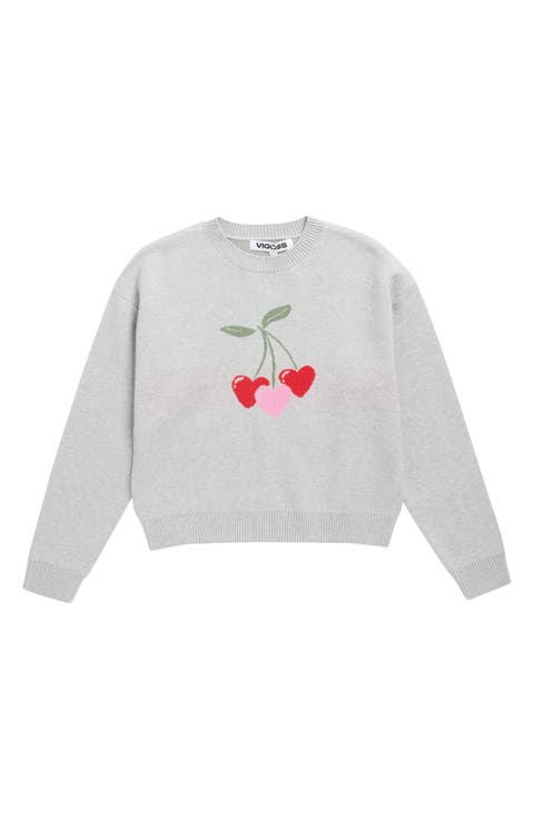 Kids' Mossy Cherry Heart Sweater (Big Kid)