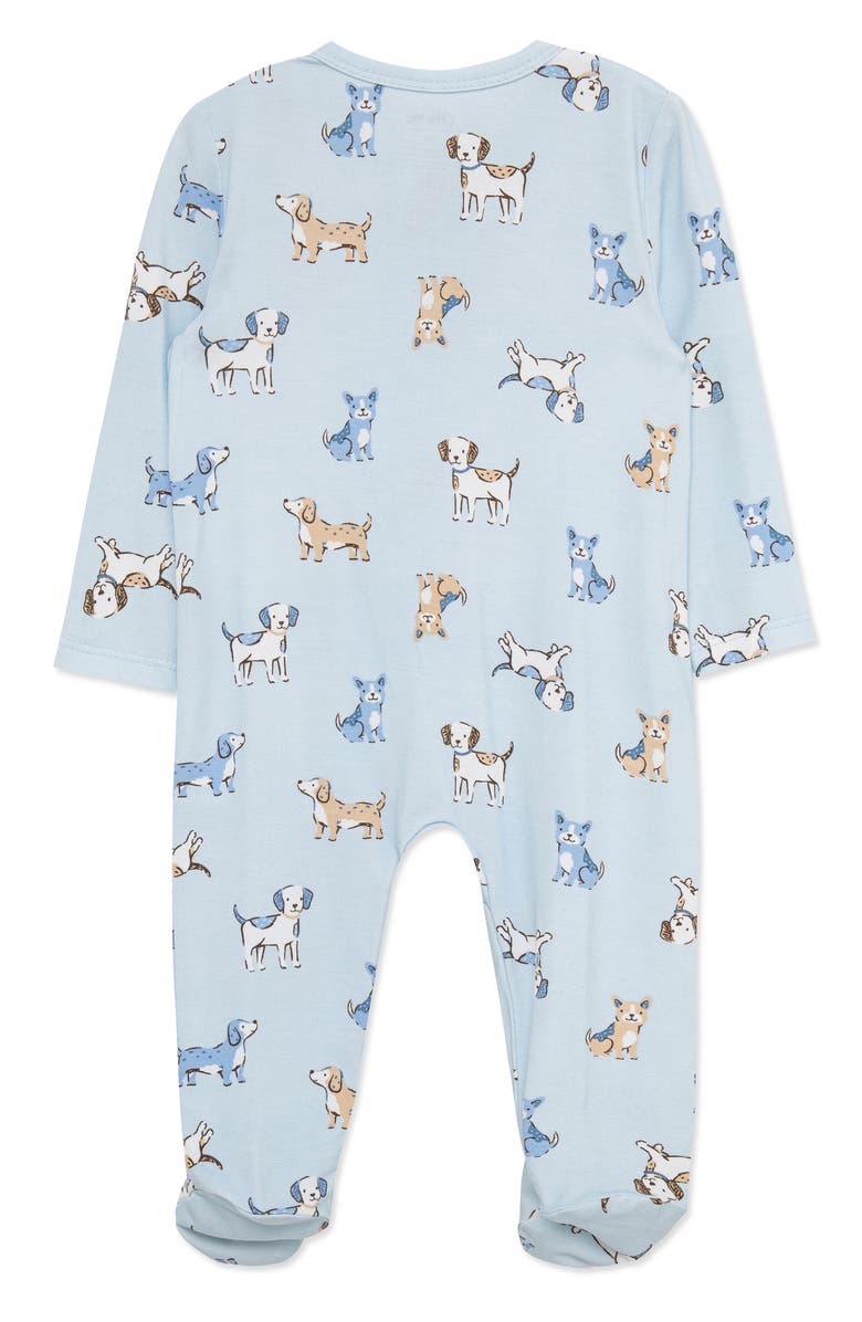 Little Me Puppy Play Stretch Viscose Zip Footie, Alternate, color, Blue
