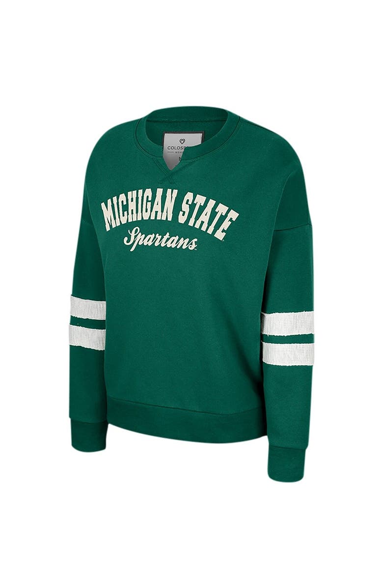 COLOSSEUM Women's Colosseum Green Michigan State Spartans Perfect Date Notch Neck Pullover Sweatshirt, Alternate, color, Green