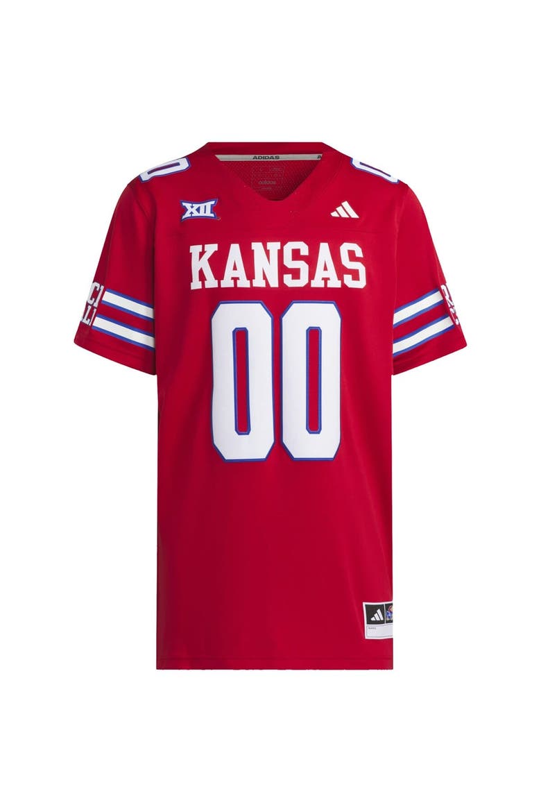 Men's adidas #00 Red Kansas Jayhawks  Alternate Premier Jersey, Alternate, color, Red