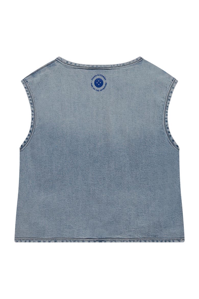 Sleeveless Denim Vest, Alternate, color, Blue Denim
