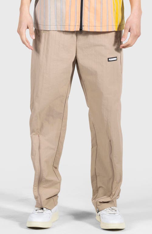 Pleasures Gaze Zip Hem Track Pants In Tan