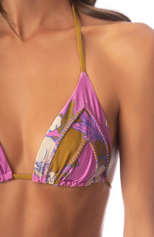 Maaji Alana Pink Fiore Reversible Bikini Top In Pink
