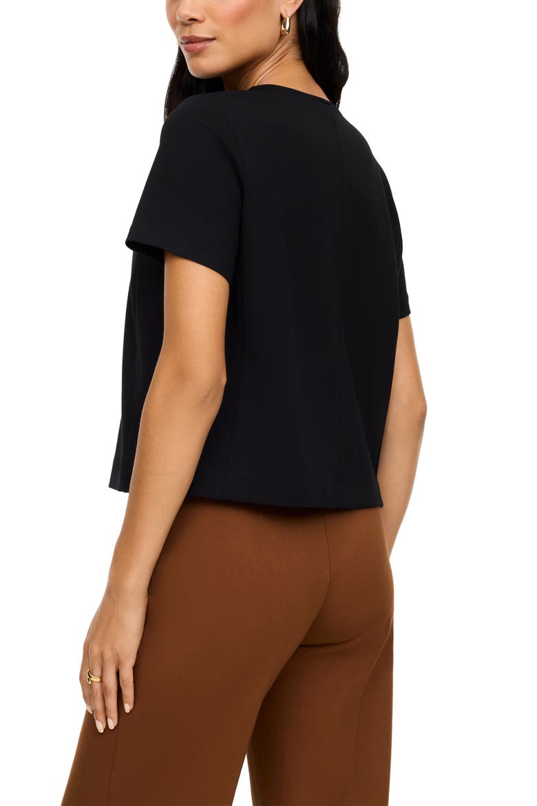 Ponte Cropped Crewneck Tee, Alternate, color, CLASSIC BLACK