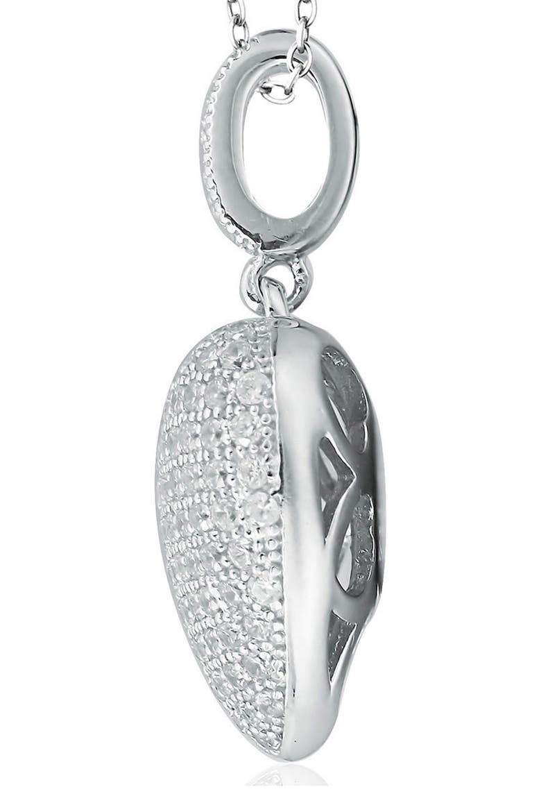 CZ Pavé Heart Pendant Necklace, Alternate, color, WHITE