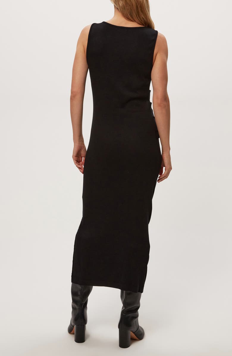 Michael Stars Reign Ruched Sleeveless Maxi Dress, Alternate, color, Black