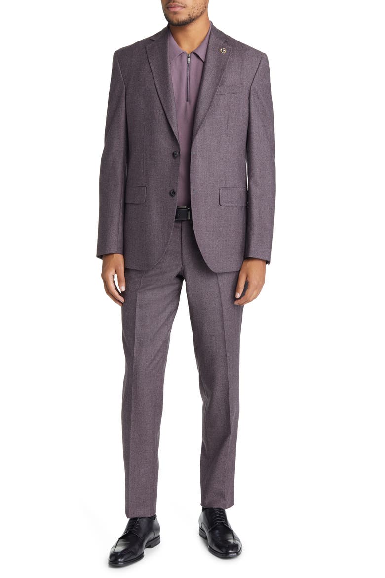 Karl Soft Constructed Wool Suit, Main, color, PLUM