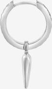 Dower & Hall Men's Single Hammered Raindrop Charm Story Hoop