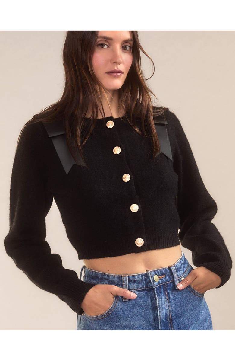 Cynthia Rowley Ivy Cropped Wool Cardigan, Alternate, color,