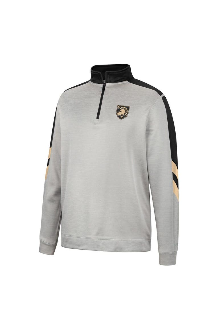 Men's Colosseum Gray/Black Army Black Knights Bushwood Fleece Quarter-Zip Jacket, Alternate, color, Gray