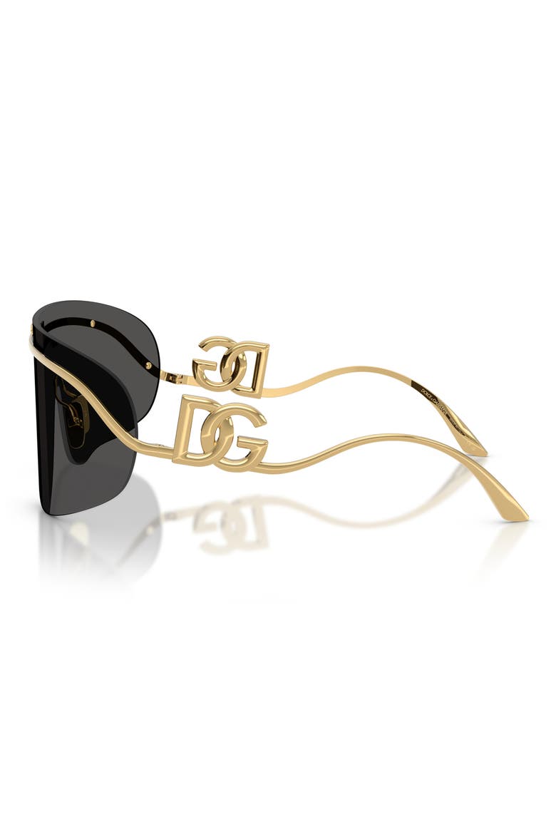 140mm Pillow Shield Sunglasses, Alternate, color, GOLD / DARK GREY