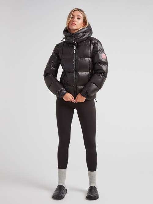 Jack1t Ez Boxed Racer Hooded Puffer Coat In Black