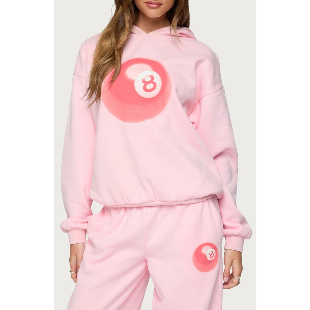 Edikted Lucky 8 Oversize Hoodie In Pink