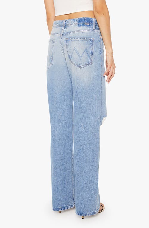 Mother The Dodger Sneak Ripped Wide Leg Jeans In Blue