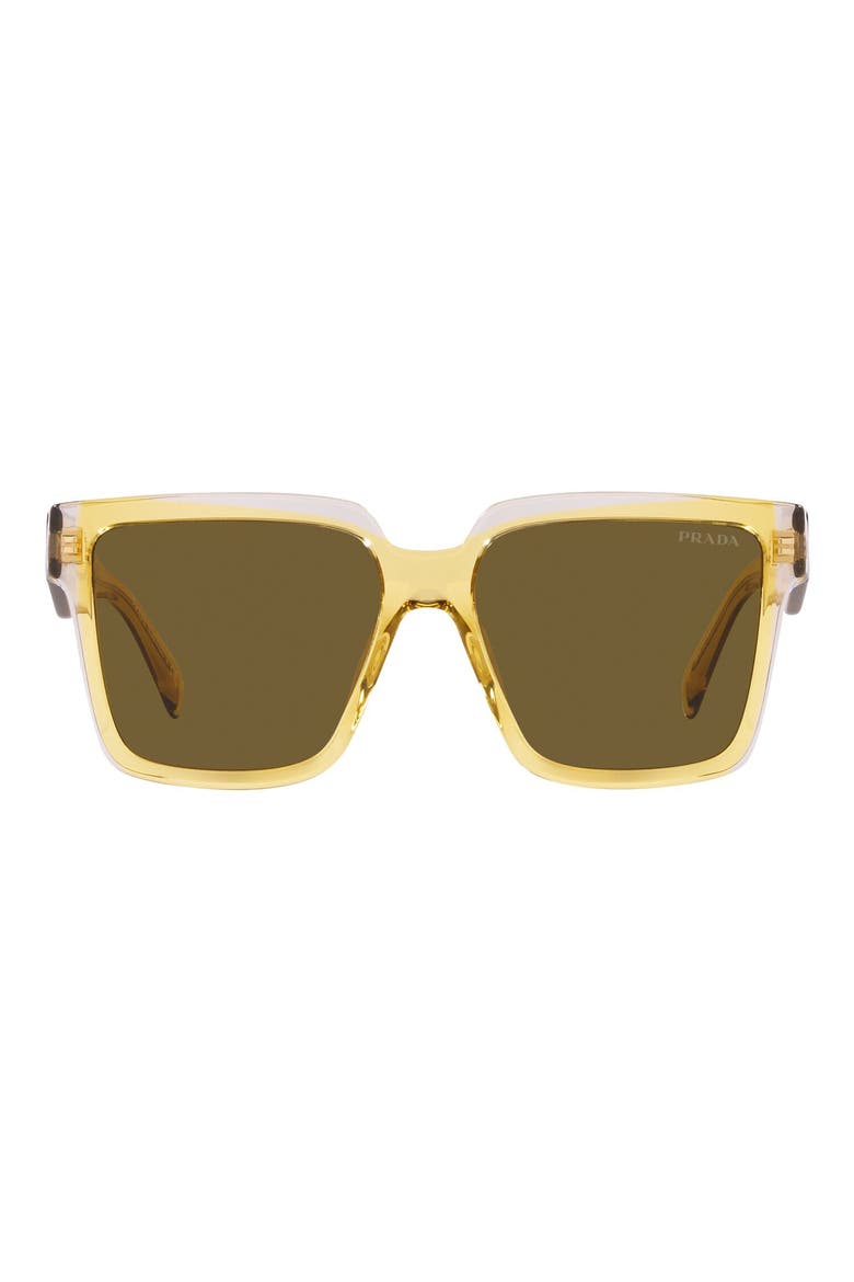 56mm Square Sunglasses, Main, color, DARK BROWN