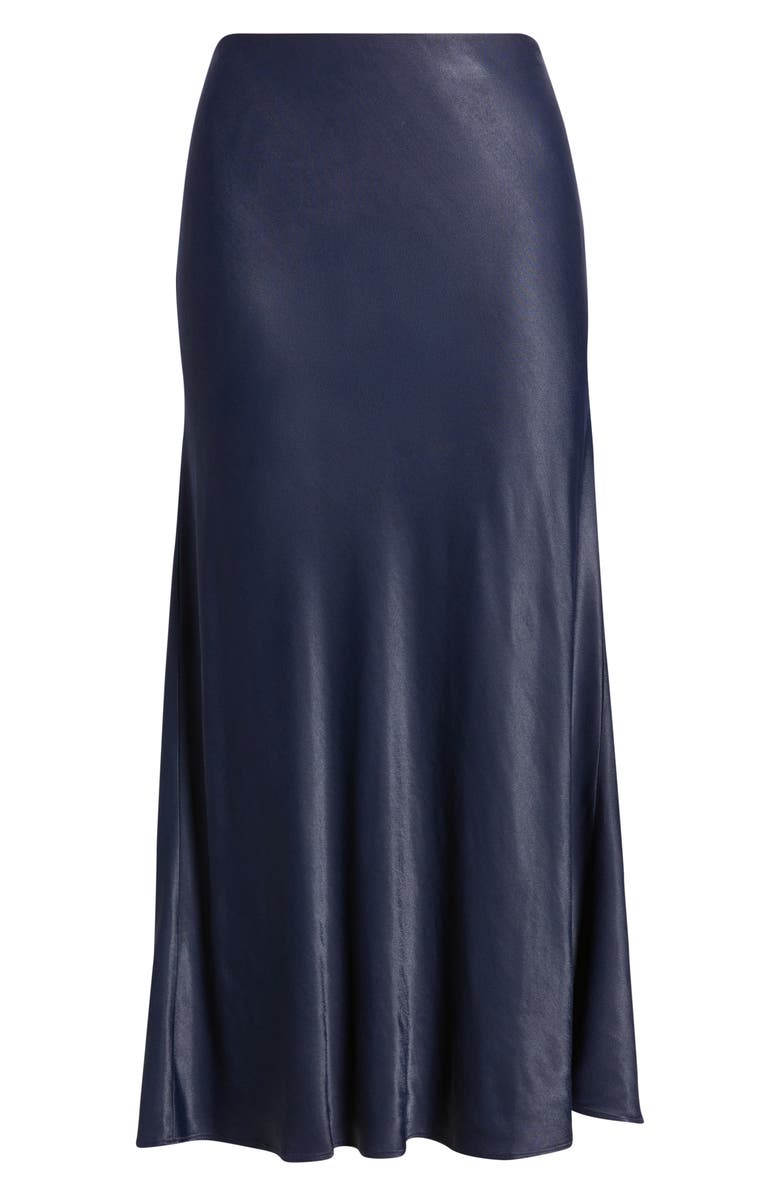 Nordstrom Bias Cut Satin Skirt, Alternate, color, Navy Night