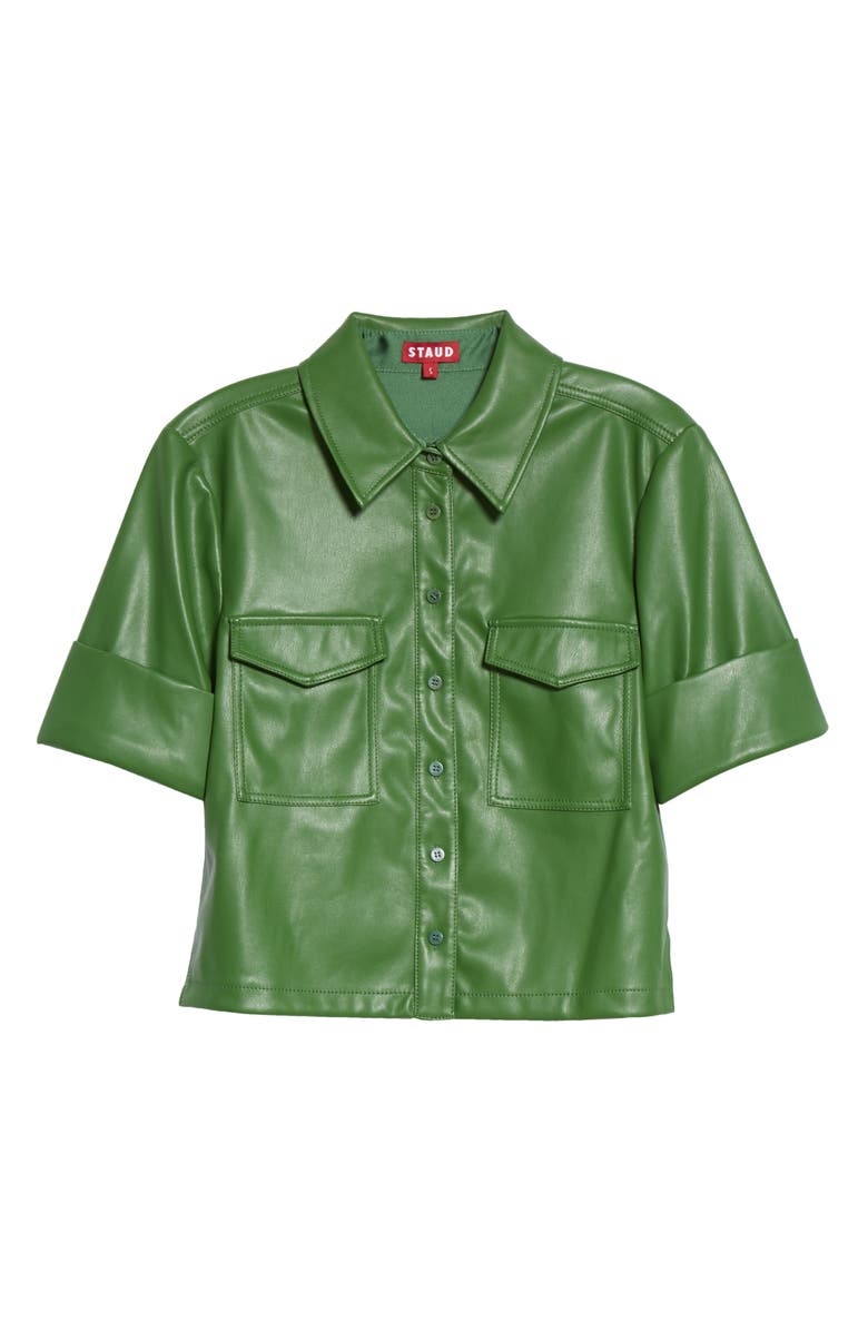 STAUD Rue Faux Leather Top, Alternate, color, 