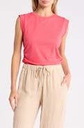 Caslon® Side Ruched Cotton Blend Tank