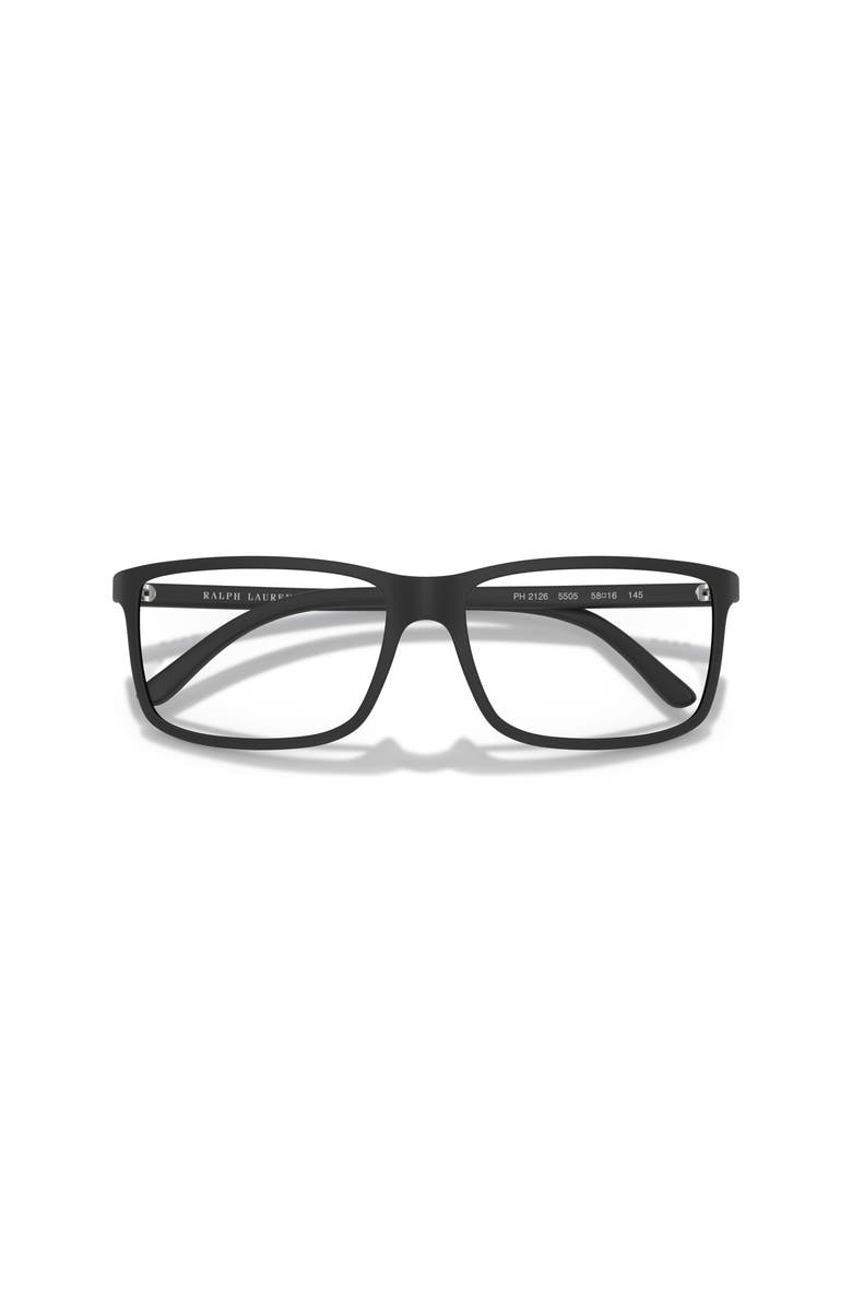 Polo Ralph Lauren 55mm Rectangle optical glasses, Alternate, color, Black