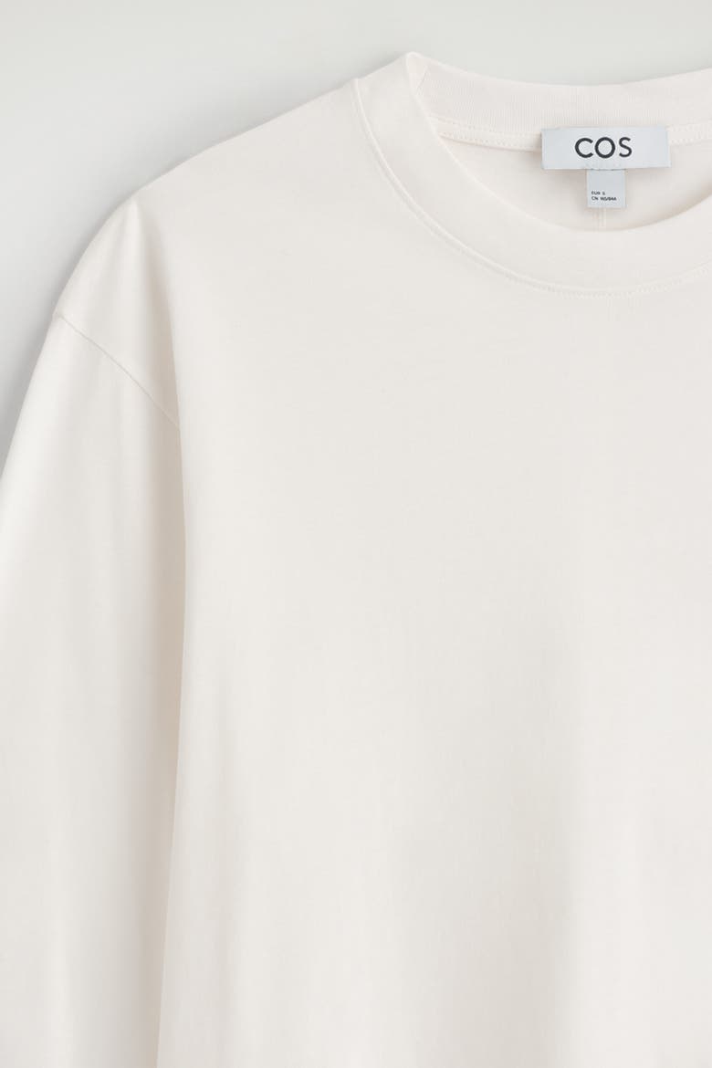 Brushed-cotton Long-sleeved T-shirt, Alternate, color, WHITE