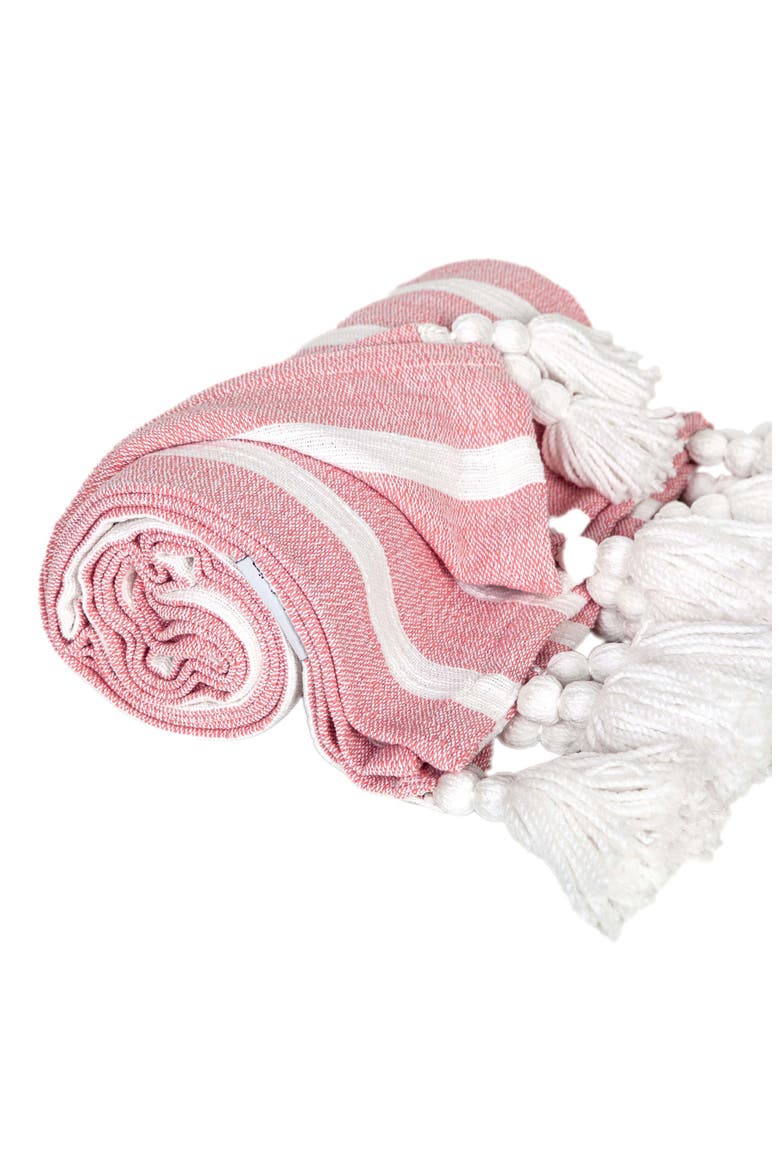 Nara Tassel Throw Blanket, Alternate, color, PINK