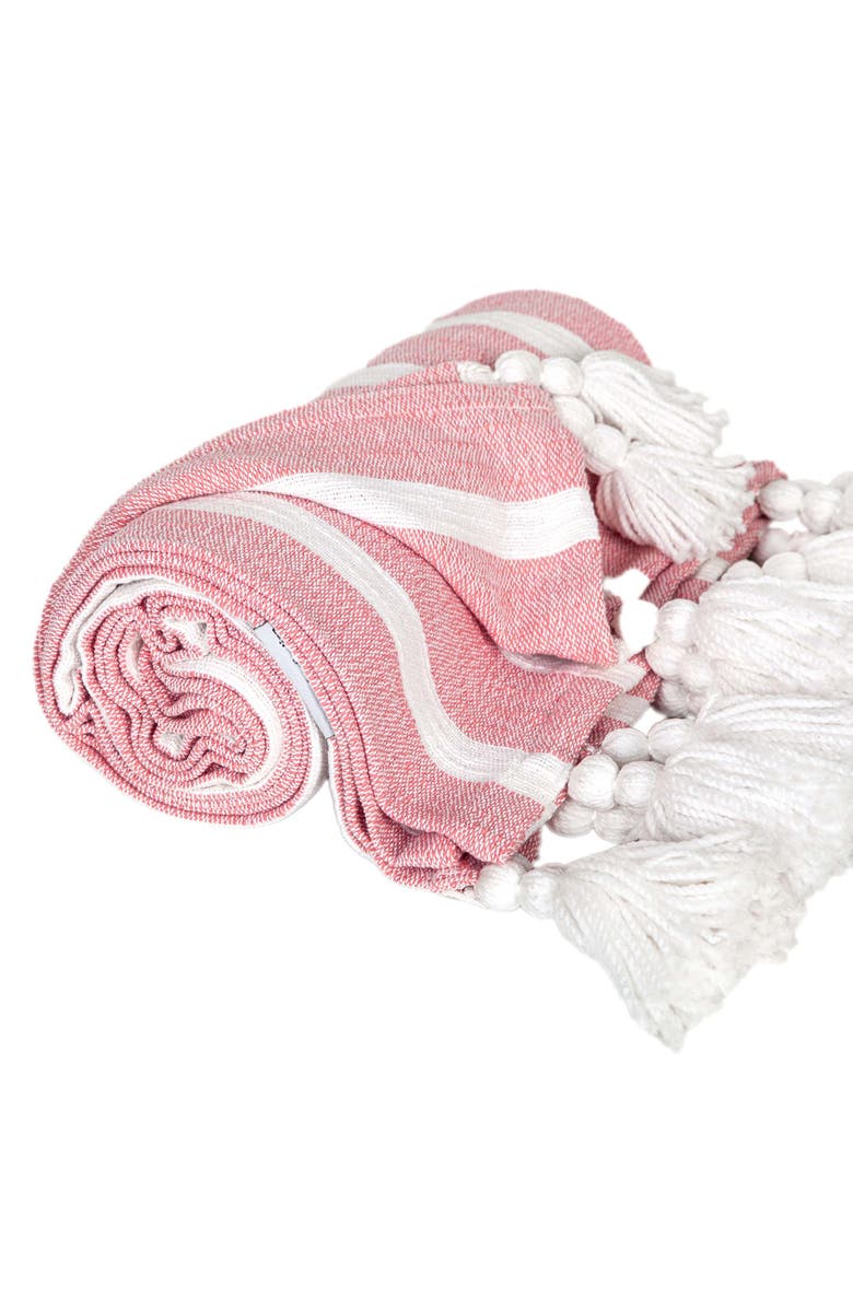PARKLAND COLLECTION Nara Tassel Throw Blanket, Alternate, color, Pink