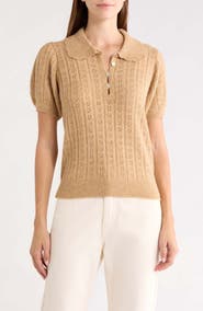 Marine Layer Sophie Pointelle Polo Sweater