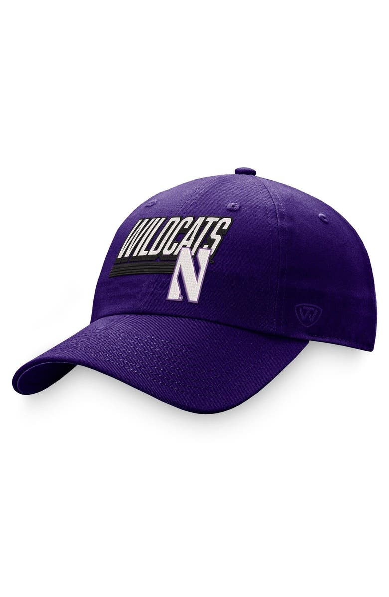TOP OF THE WORLD Men's Top of the World Purple Northwestern Wildcats Slice Adjustable Hat, Main, color,