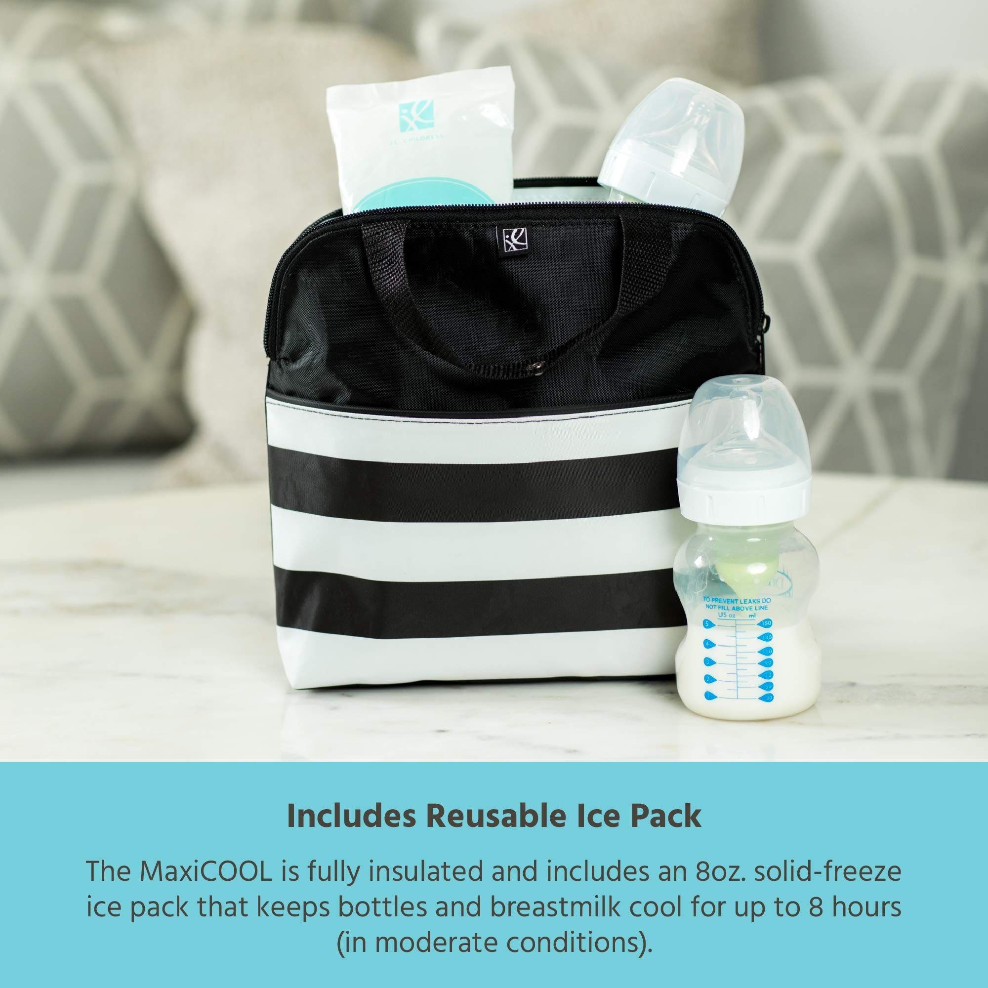 J.L. Childress MaxiCOOL 4 Bottle Breastmilk Insulated Leakproof Cooler, Alternate, color, Black/White
