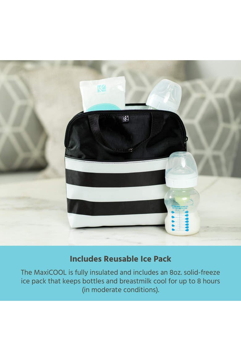 MaxiCOOL 4 Bottle Breastmilk Insulated Leakproof Cooler, Alternate, color, Black/White