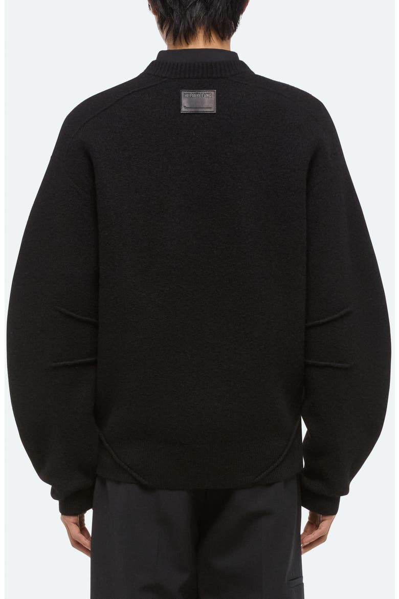 Boiled Merino Wool Crewneck Sweater, Alternate, color, BLACK - 001