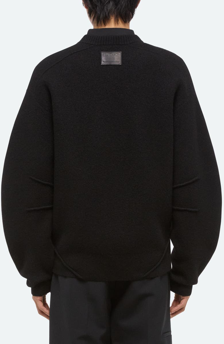 Helmut Lang Boiled Merino Wool Crewneck Sweater, Alternate, color, Black - 001