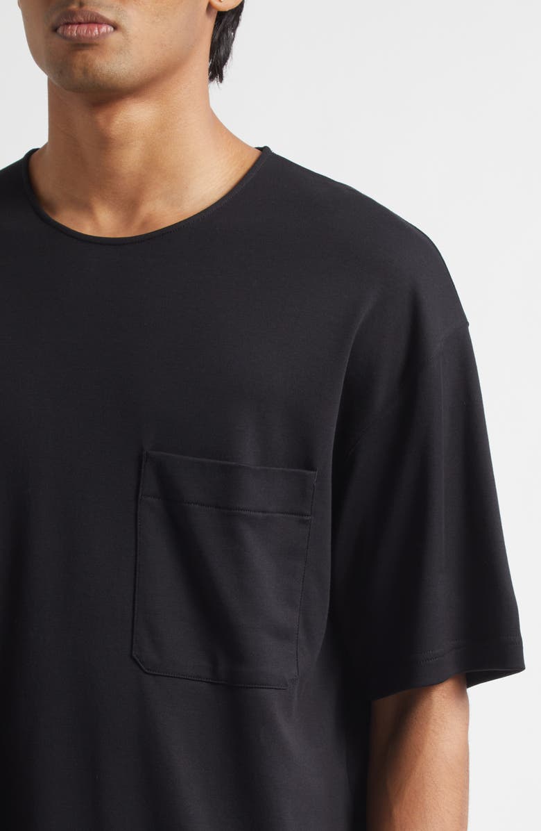 Lemaire Relaxed Fit Cotton & Silk T-Shirt, Alternate, color, Black