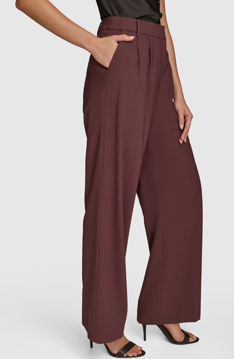 Donna Karan New York Pleated Wide Leg Pants, Alternate, color, Brandywine